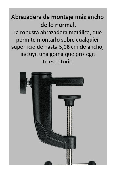 512 audio brazo plegable BBA detalle abrazadera metálica