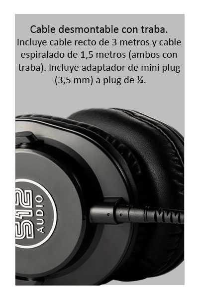 512 audio academy detalle de cable desmontable