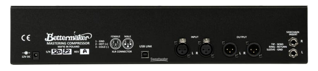 Bettermaker Mastering Compressor vista trasera