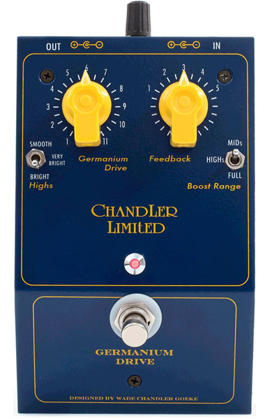 Chandler Limited Germanium Drive Pedal vista superior