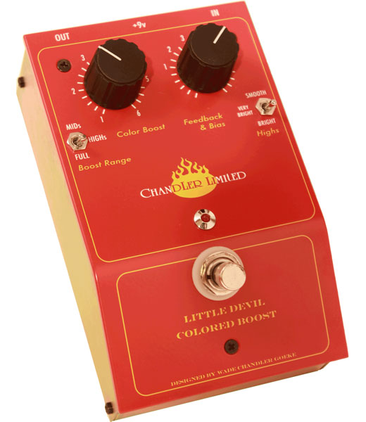 Chandler Limited Little Devil Colored Boost Pedal vista superior