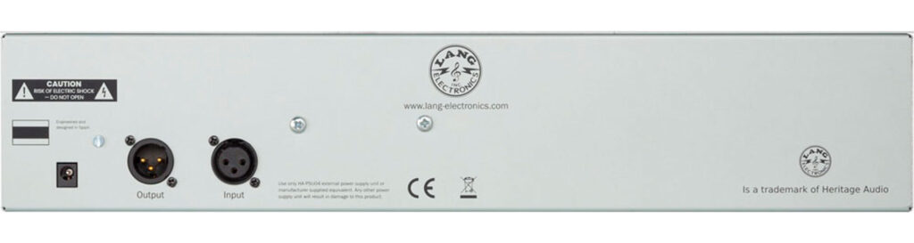 Heritage Audio Lang PEQ-2 vista trasera