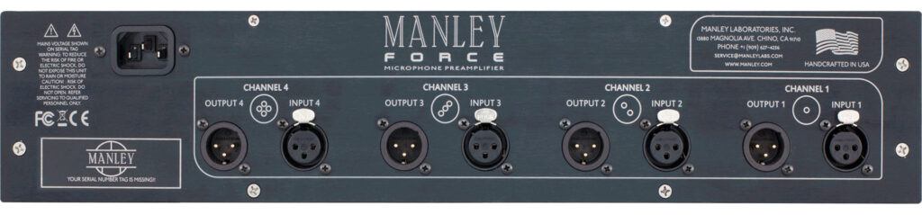 Manley Labs Force vista trasera