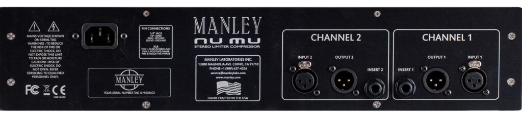 Manley Labs Nu Mu vista trasera