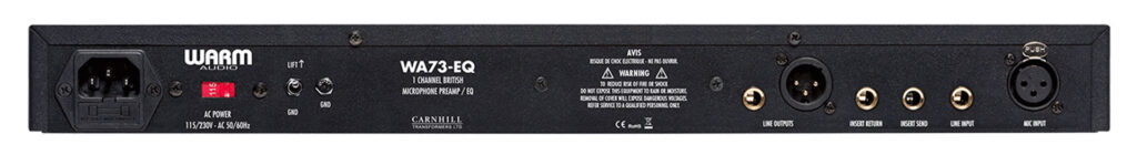 Warm Audio WA73-EQ vista trasera