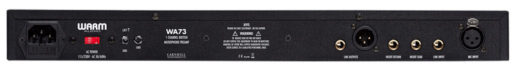 Warm Audio WA73 vista trasera