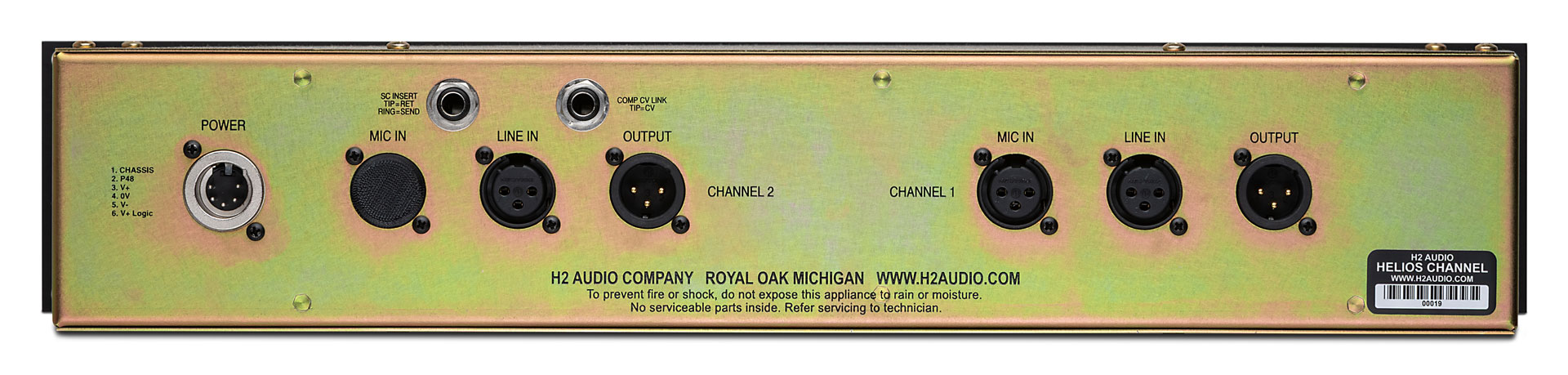 H2 Audio Helios Channel vista trasera